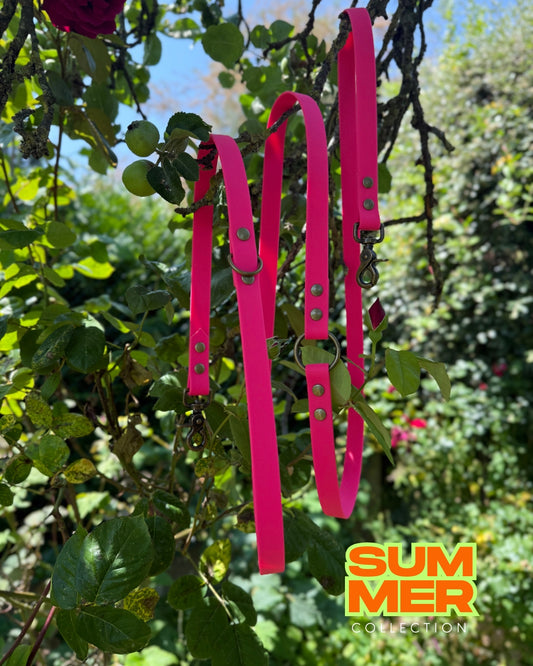 Laisse multi-positions Rose fluo EDITION LIMITEE